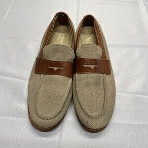 Vintage Shoe Company Men's Suede and Leather Moc Toe Penny Loafers! Size US 9!